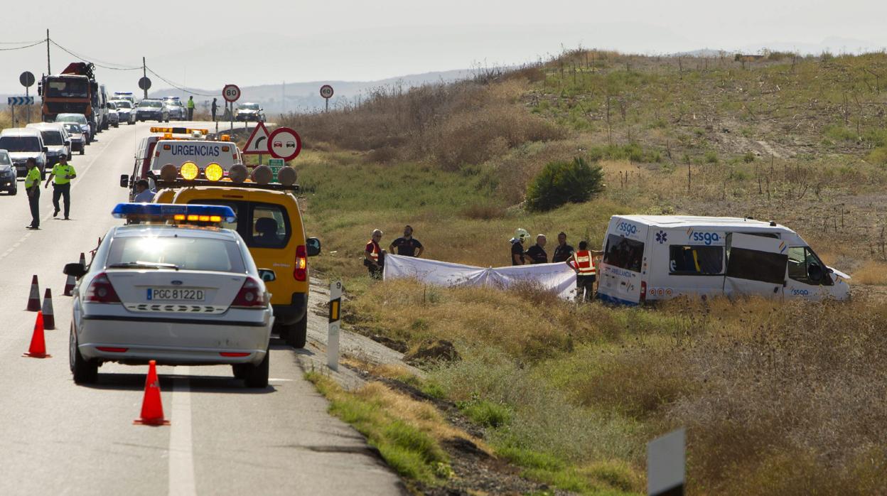 Imagen de un accidente en una la carretera andaluza