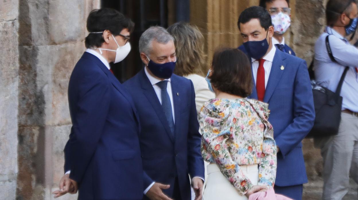 Juanma Moreno en la última Conferencia de Presidentes que se celebró en San Millán de la Cogolla