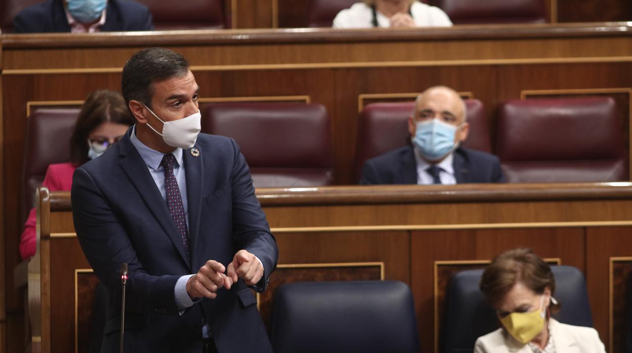 Pedro Sánchez, esta semana en el debate parlamentario sobre el superávit