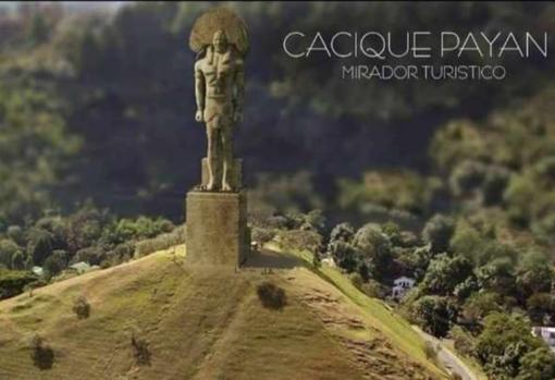 Recreación del Morro del Tulcán con el cacique Payán publicada en Facebook