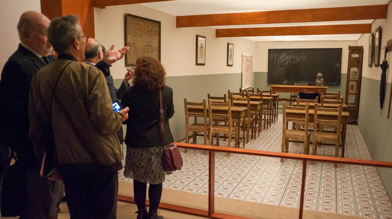 Recreación de una de las aulas donde impartía clase Antonio Machado