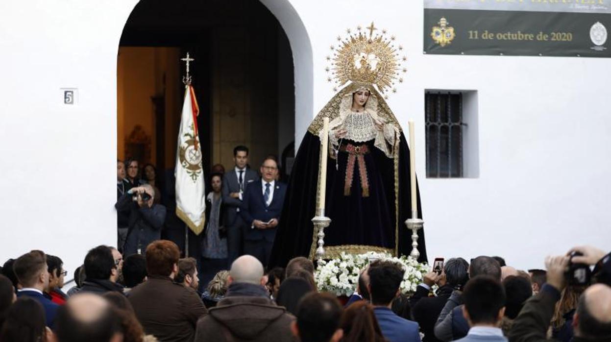 La Virgen de la paz en Capuchinos en el traslado hasta Santa Victoria