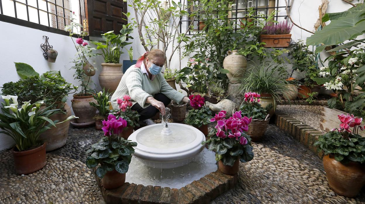 La propietaria de un patio lo prepara para las visitas