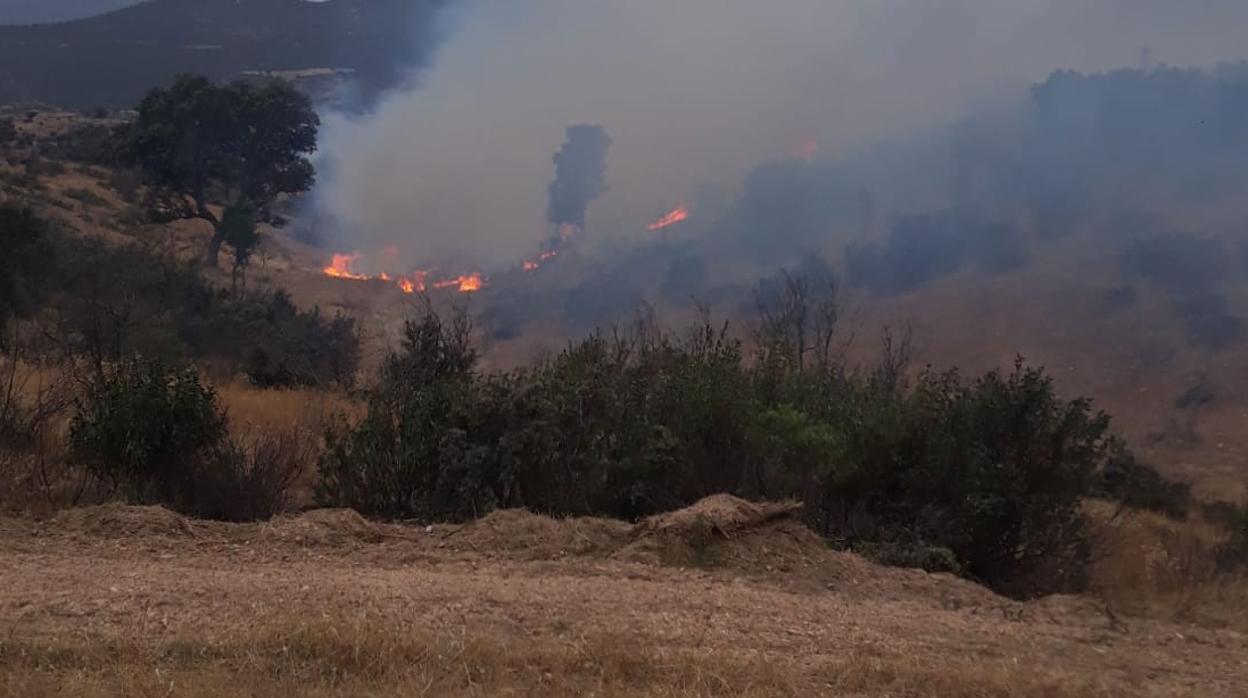 Imagen del incendio en Cerro Muriano ofrecida por la cuenta oficial de Twitter del Infoca