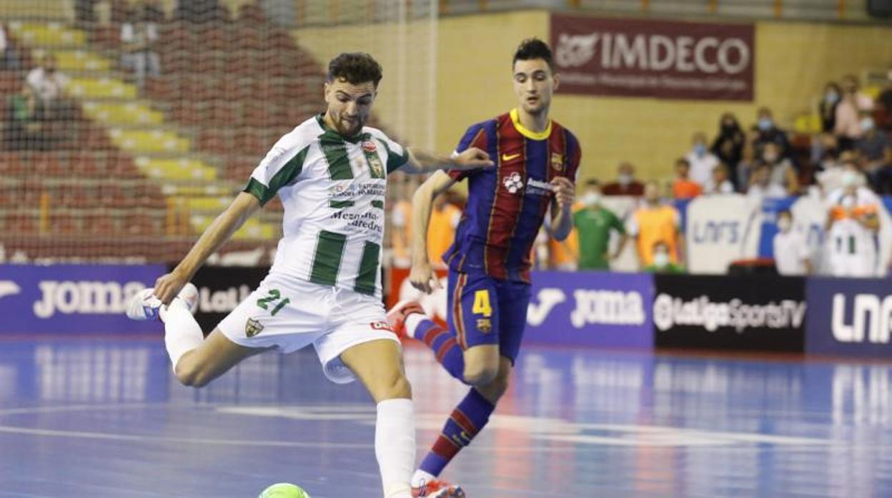 Zequi, en el partido ante el FC Barcelona