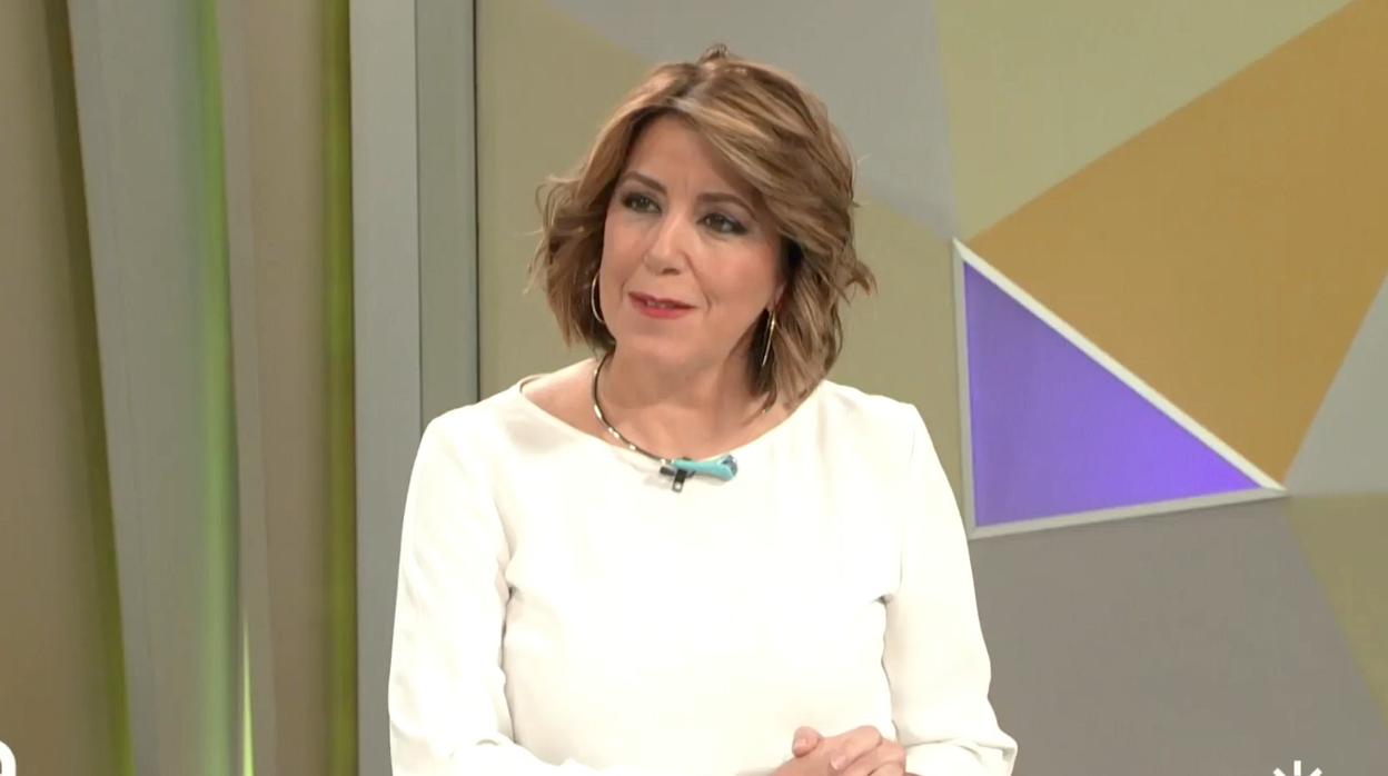 Susana Díaz este martes en el plató de «Despierta Andalucía» de Canal Sur Televisión