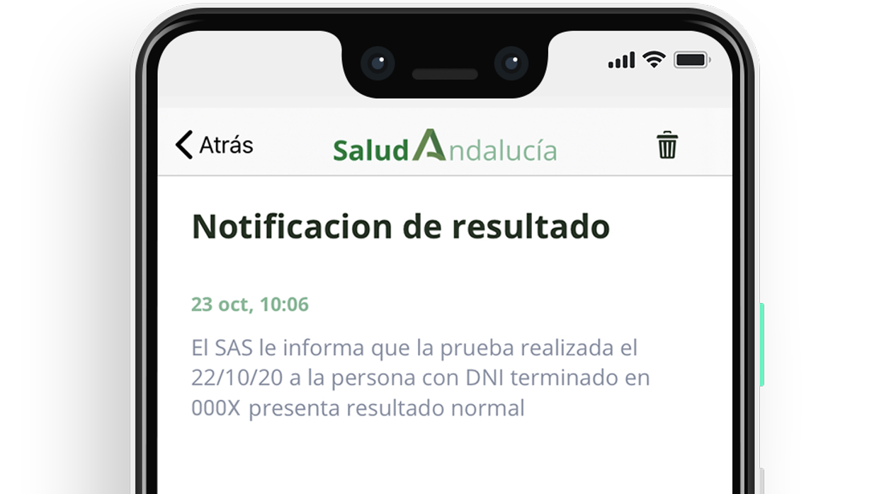 El SAS enviará un SMS si el resultado del test es negativo para evitar demoras