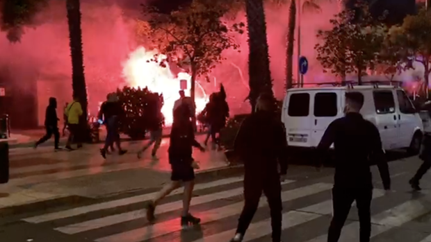 Disturbios en un barrio de Málaga en una manifestación contra el toque de queda