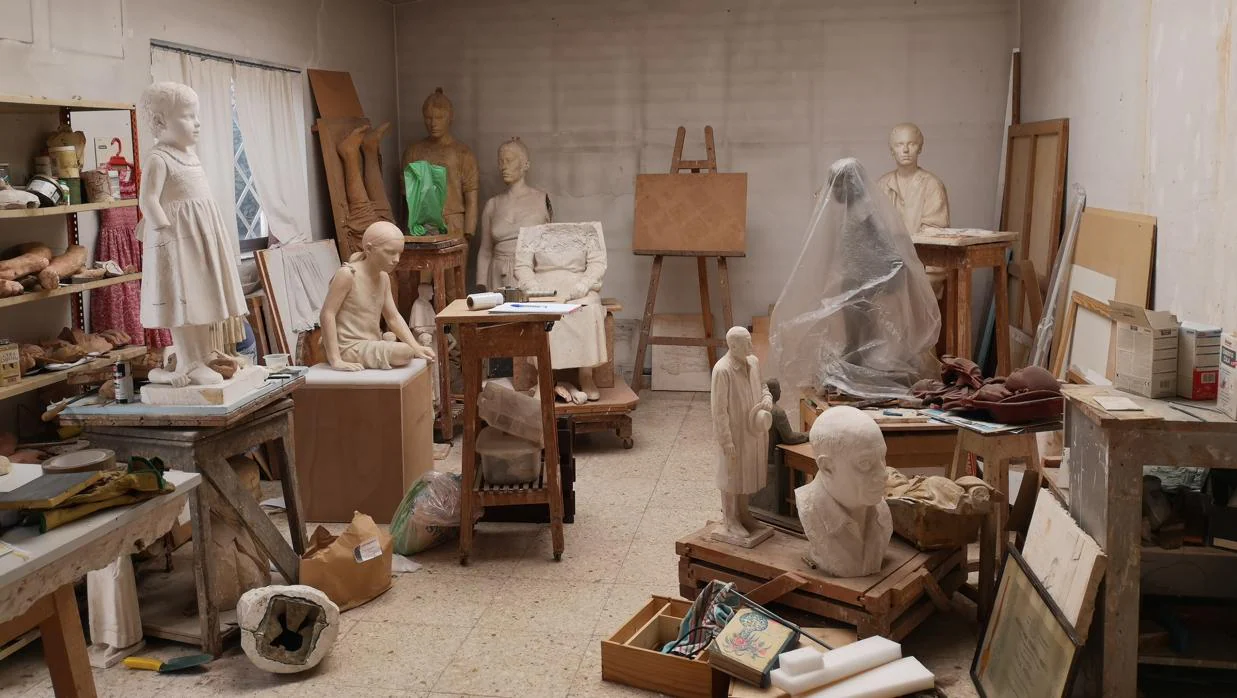 Imagen del estudio del escultor Francisco López en Madrid, de donde proceden las piezas