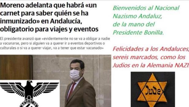 Vox Estepona llama «nazi» al presidente de Andalucía por el carnet de vacunación del coronavirus