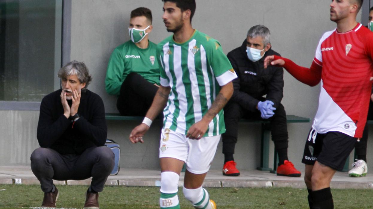 El entrenador del Córdoba CF, Pablo Alfaro, este domingo ante el Betis Deportivo