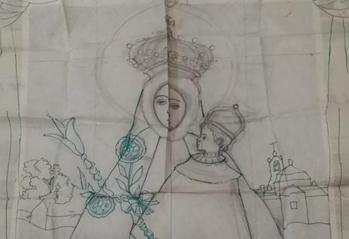 Boceto para un tapiz de la Virgen de la Montaña