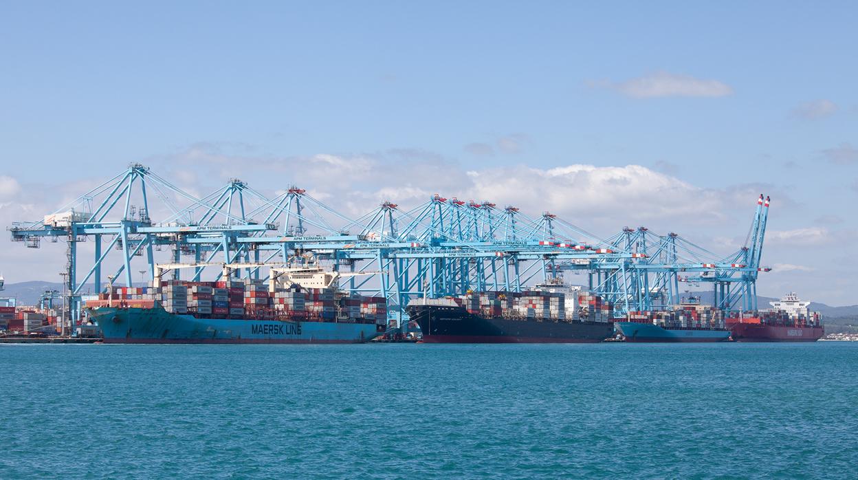 Imagen de la terminal de contenedores de APM en el puerto de Algeciras