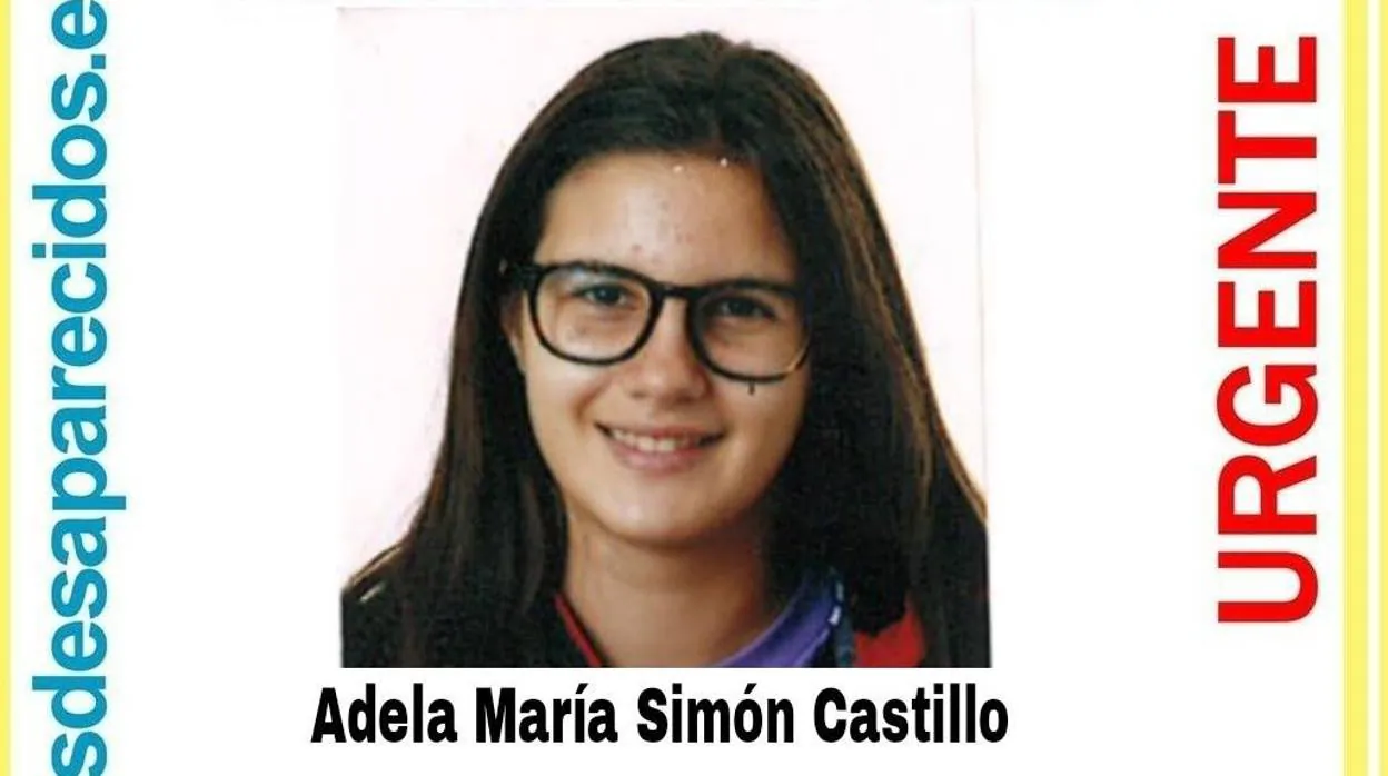 Cartel que ha difundido SOS Desaparecidos para localizar a Adela María Simón, de 16 años