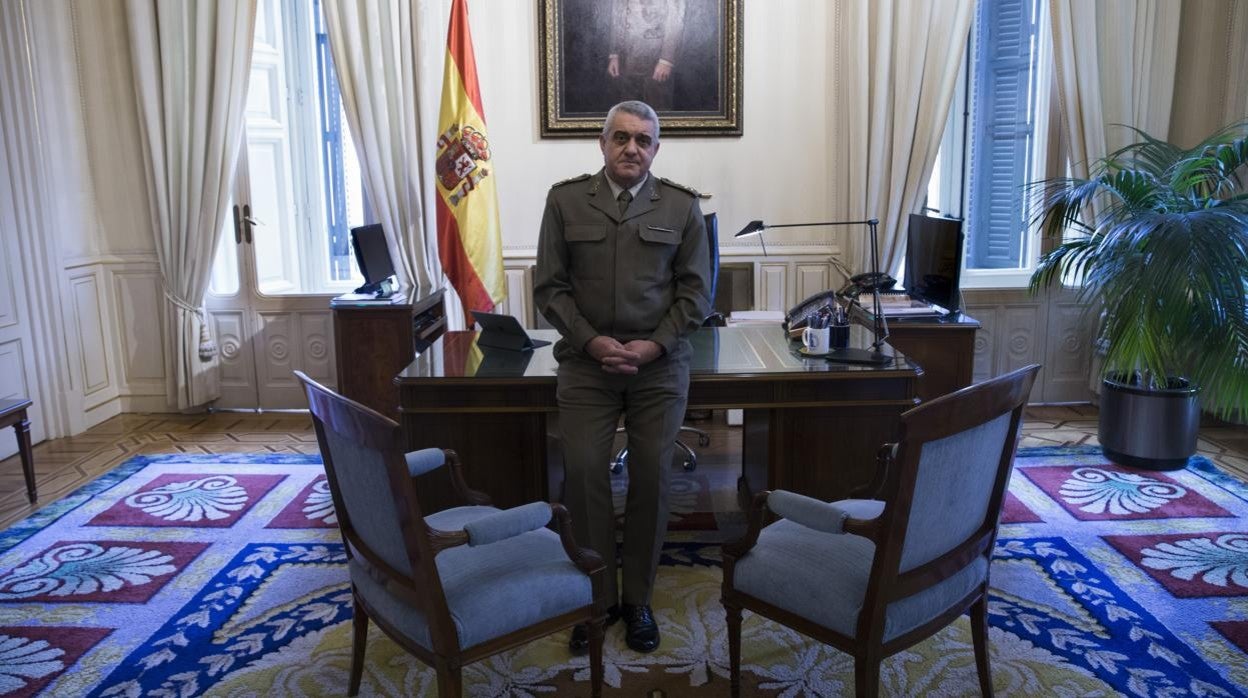 El teniente general Francisco Javier Varela posa durante una entrevista con ABC el año pasado