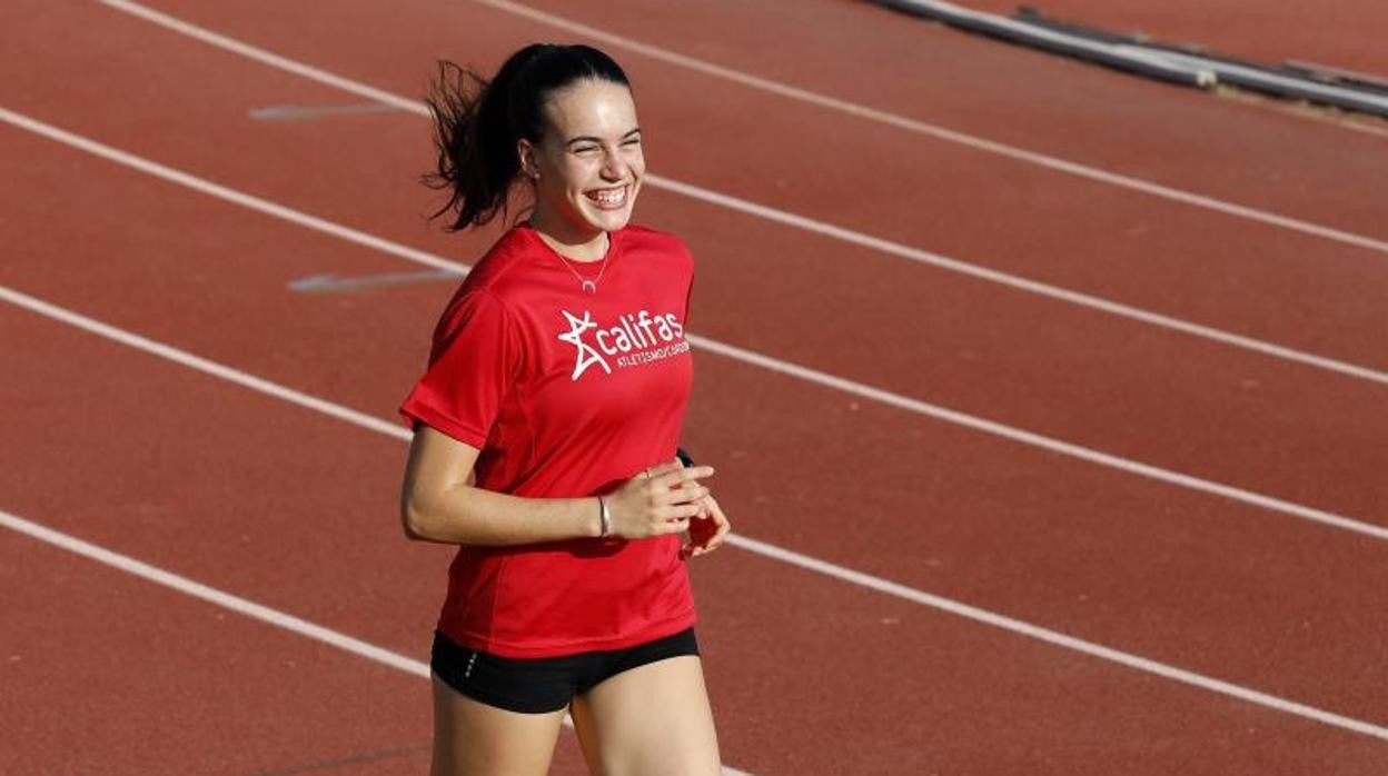 Carmen Avilés, durante un entrenamiento