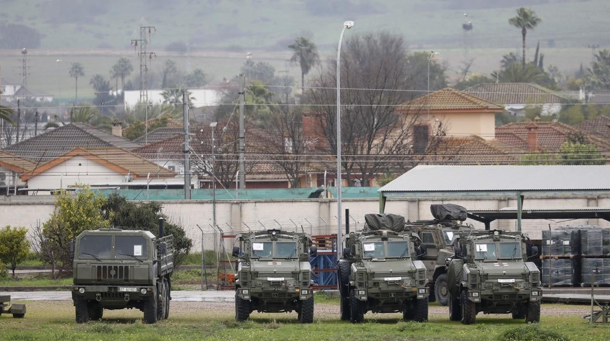 Imagen del parque 'Ruedas 2' del Ejército que se integrarán en la base logística militar