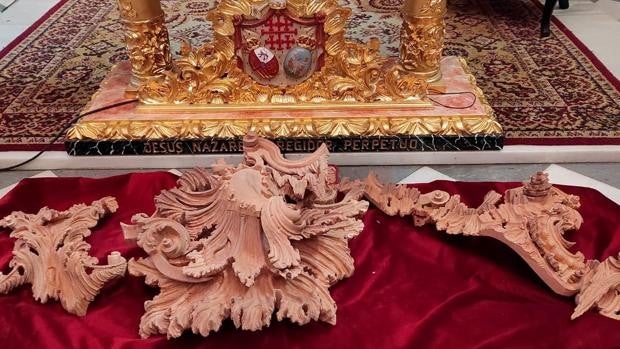 Así son las primeras piezas talladas del nuevo paso del Nazareno de Santa María