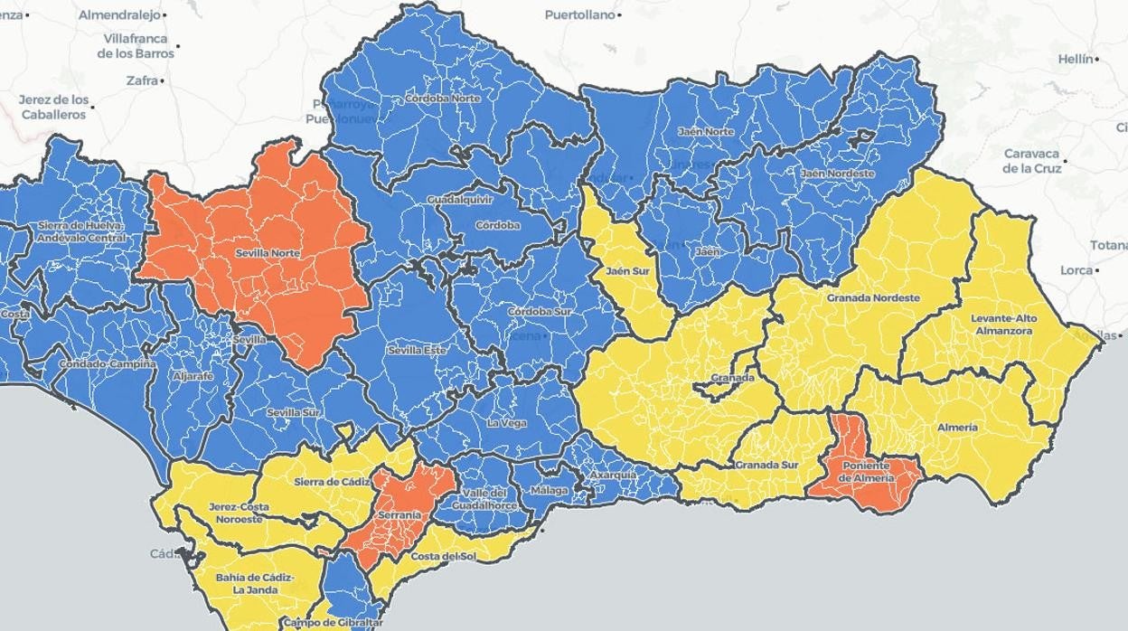 En azul, las zonas que estarán en fase 2