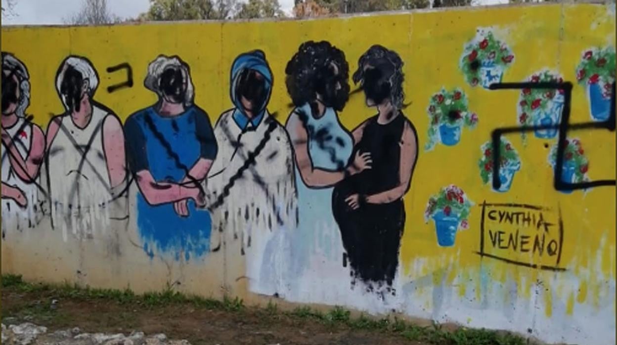 El mural vandalizado en Huelva