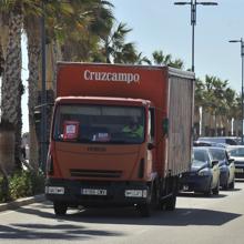 Camión de Cruzcampo en la marcha de Málaga