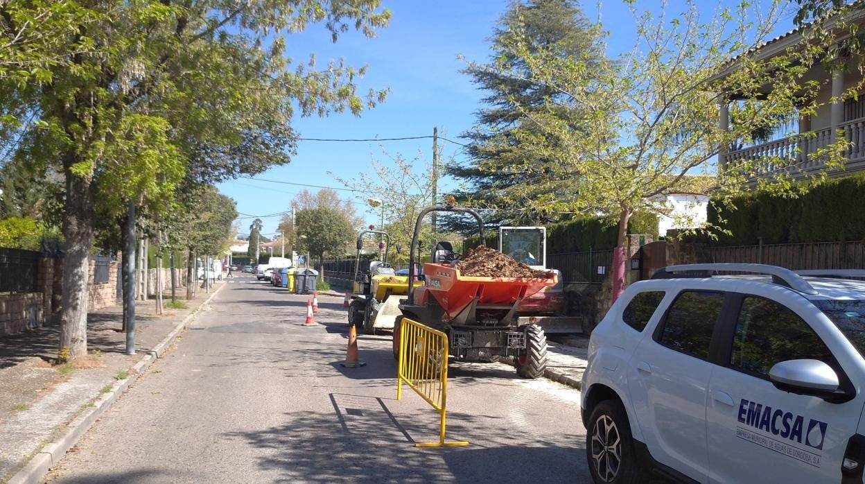 Imagen del inicio de las obras de Emacsa en El Tablero