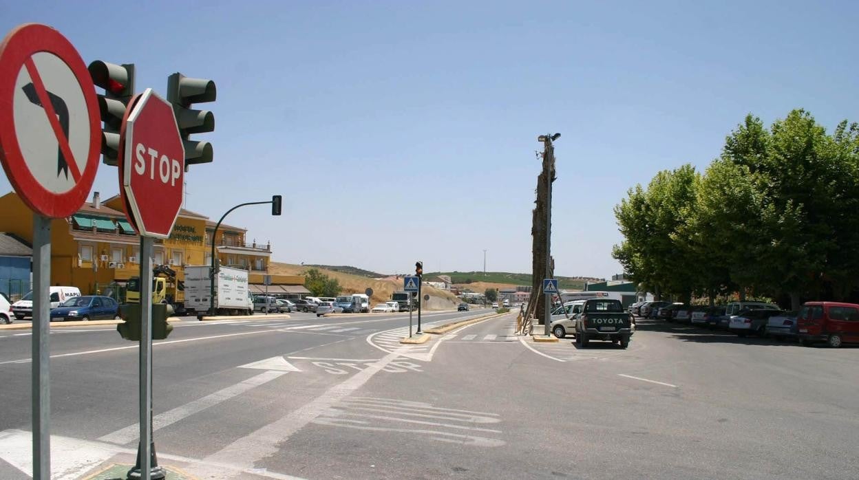 Travesía de Montemayor, en que se ha producido el accidente laboral