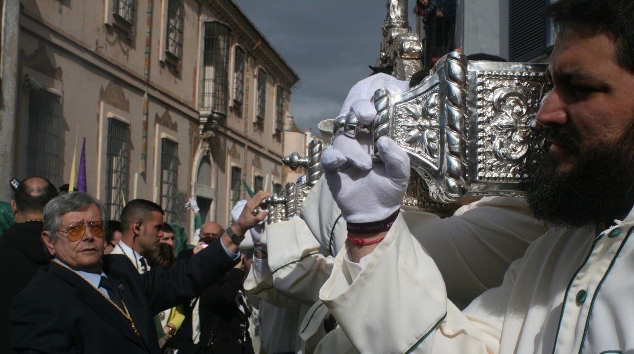 Jesús Saborido, en la salida de la Pollinica en la Semana Santa de 2016