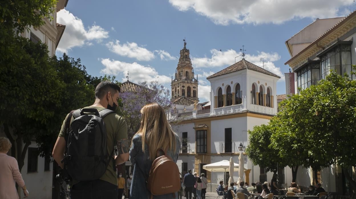 Turistas en el centro de Córdoba el pasado sábado