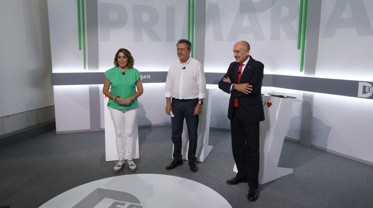 Juan Espadas, Susana Díaz y Luis Ángel Hierro