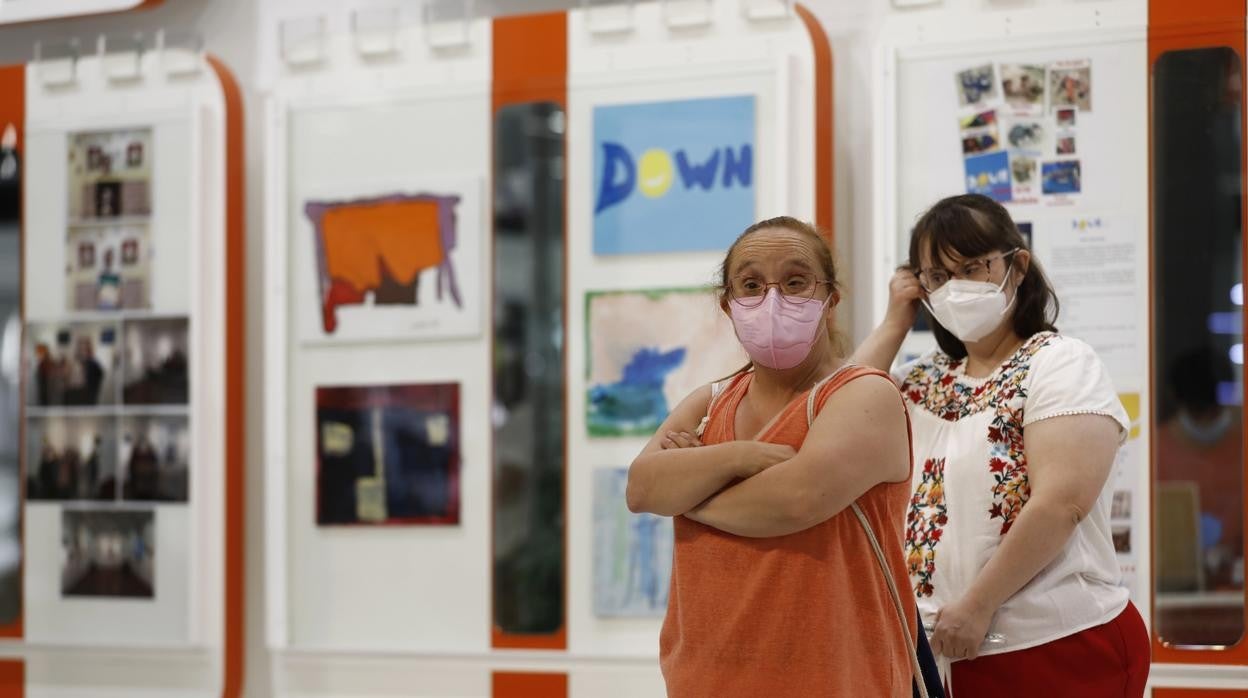 Participantes en la exposición de Down Córdoba en el centro comercial La Sierra