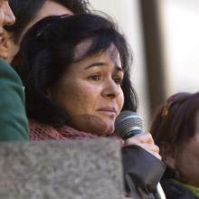 Ruth Ortiz se dirige a los medios en febrero de 2012