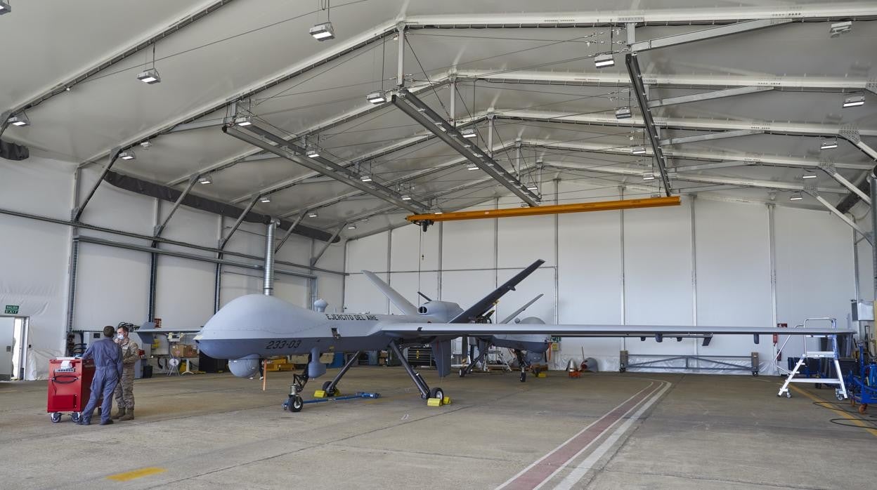 Dron del Ejército del Aire en la Base de Talavera de la Reina