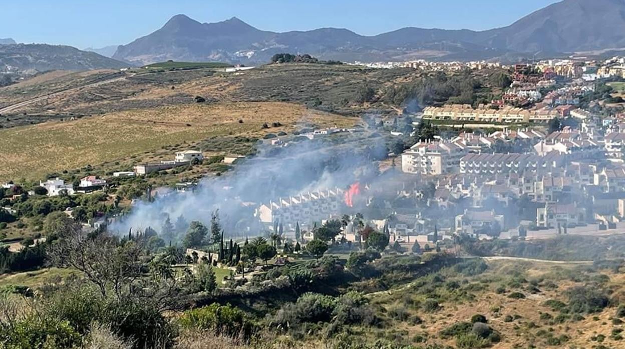 Incendio en Manilva cerca del hotel