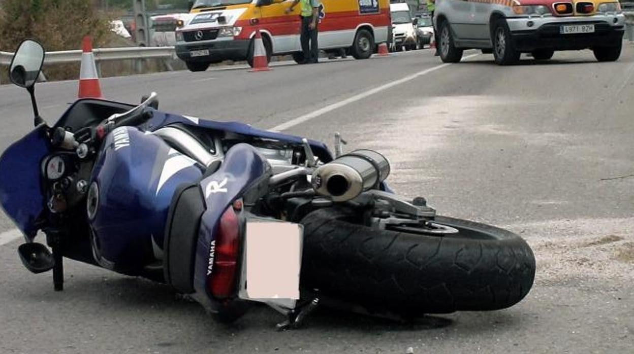 Imagen de archivo de un accidente de moto