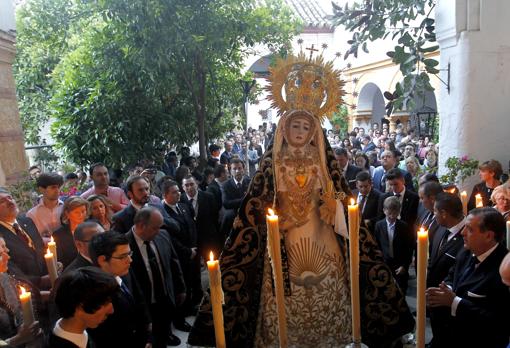 La Virgen de los Dolores, en el convento de Santa Marta en 2015