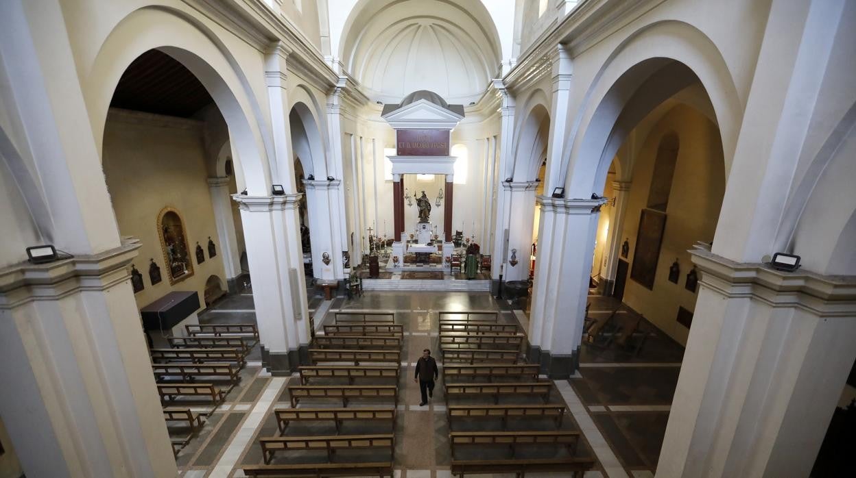 Vista aérea del interior de la iglesia de Santiago