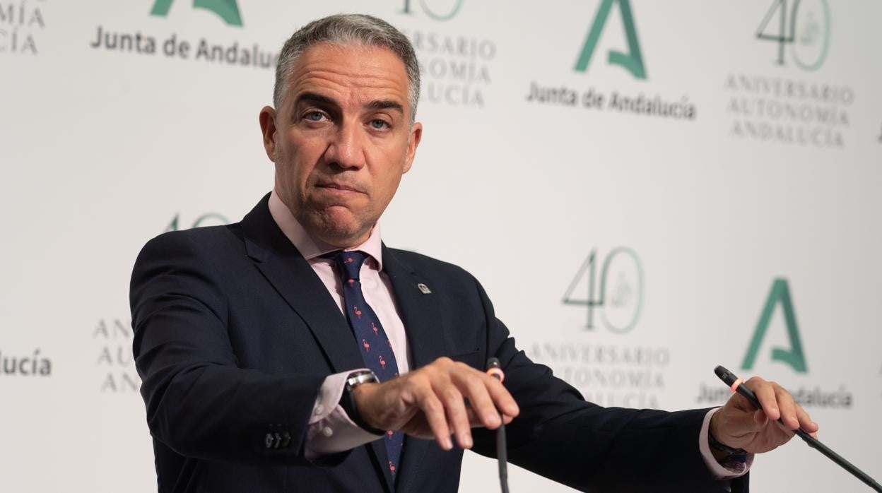 El consejero de la Presidencia, Administración Pública e Interior de la Junta de Andalucía, Elías Bendodo