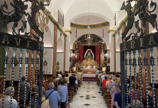 La Virgen de la Sierra, durante la romería de Votos y Promesas