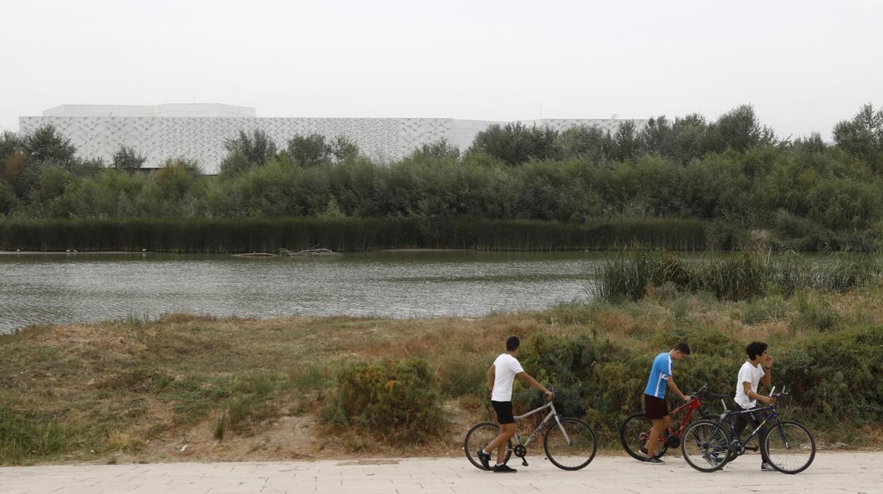 Ciclistas junto al Guadalquivir a su paso por Córdoba