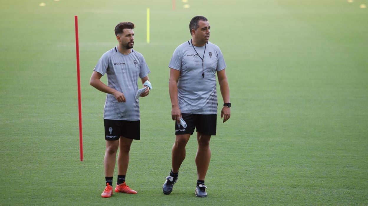 El entrenador del Córdoba, Germán Crespo, en el estadio