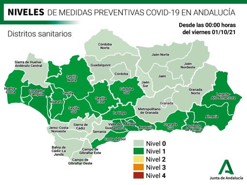 Córdoba capital, Guadalquivir y Norte vuelven a la normalidad en nivel 0; el Sur permanecerá en el 1