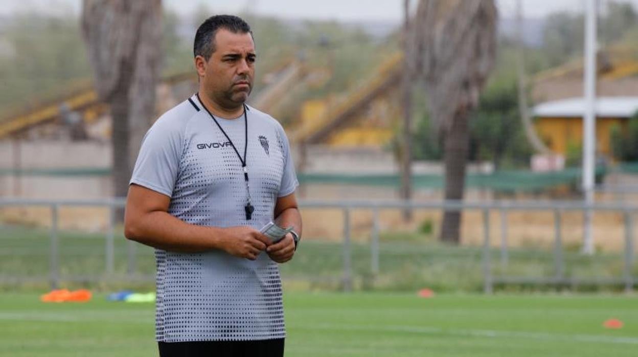 Germán Crespo, durante un entrenamiento del Córdoba CF