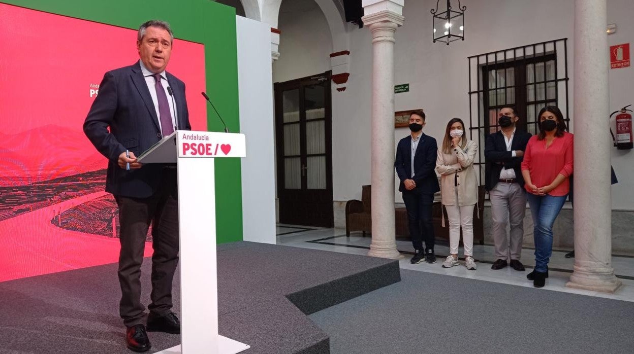 Juan Espadas, en su comparecencia al frente del PSOE Andalucía