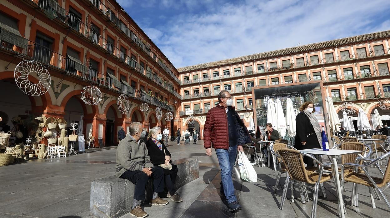 Ambiente en la plaza de la Corredera de Córdoba