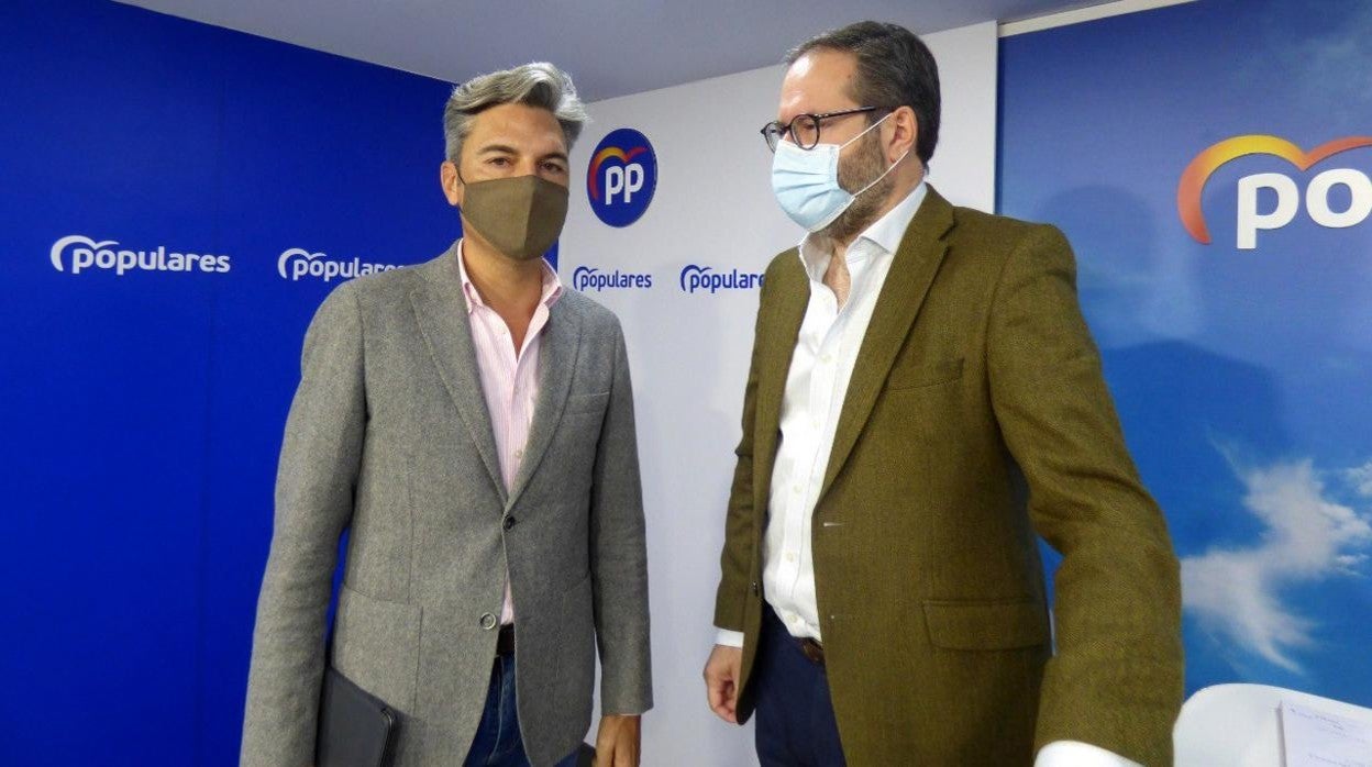 Andrés Lorite y Adolfo Molina, hoy antes de presentar las enmiendas al Presupuesto del Estado para Córdoba