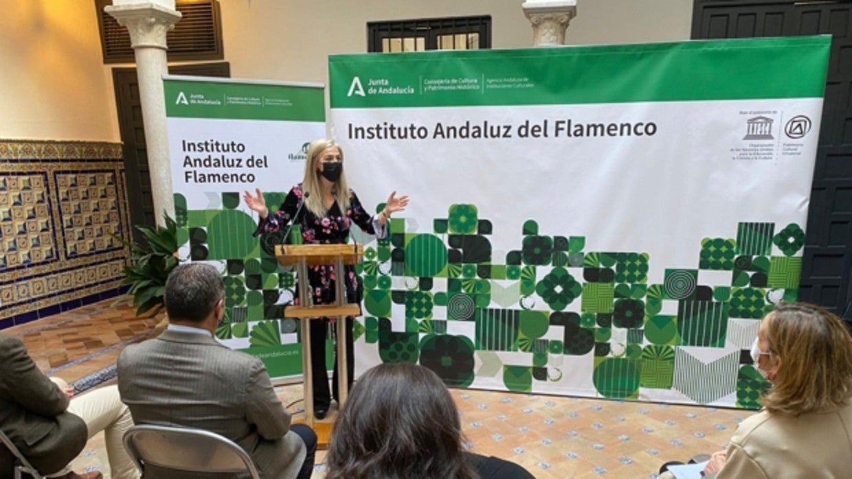 Patricia del Pozo este viernes en la presentación de los actos del Día del Flamenco