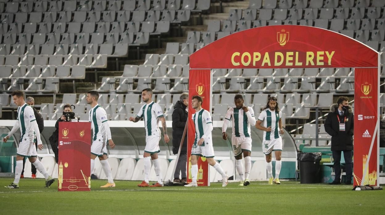 El Córdoba CF, en el partido ante la Real Sociedad, de la última edición de la Copa del Rey