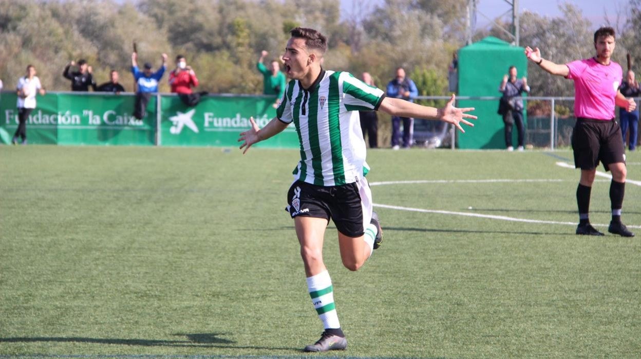 Tala celebra el gol de la victoria ante el Cartaya