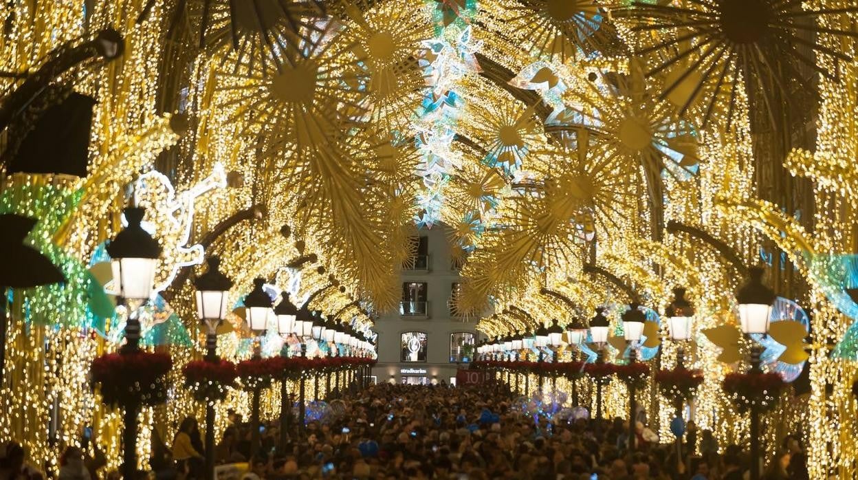 Luces de Navidad en la calle Larios de Málaga